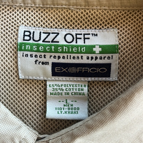 10 SHIRT BUZZ OFF™️ Insect Shield Outdoor Hunting Khaki Scent Blocker mosquitoes - Picture 6 of 10